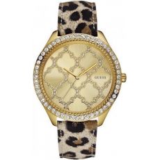 GUESS hodinky Mod. CUIR LEOPARD 45mm WR : 100mt