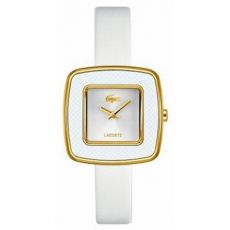 LACOSTE Mod. MANILA LADY S/S GOLD PLATED CASE LEATHER STRAP 32mm wr 3atm