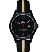 LACOSTE Mod. AUCKLAND QUARTZ GENT S/S BLACK PVD CASE - NYLON STRAP - 44mm 5atm