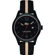 LACOSTE Mod. AUCKLAND QUARTZ GENT S/S BLACK PVD CASE - NYLON STRAP - 44mm 5atm